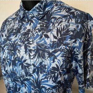 CS Blue Bamboo Print Polo